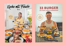 Lade das Bild in den Galerie-Viewer, Bundle 2c - Koche mit Freude vol. 2 + 33 Burger die dein Leben verändern (2 Bücher)
