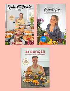 Bundle 3c - Koche mit Freude vol. 2 + Koche mit Liebe + 33 Burger die dein Leben verändern (3 Bücher)